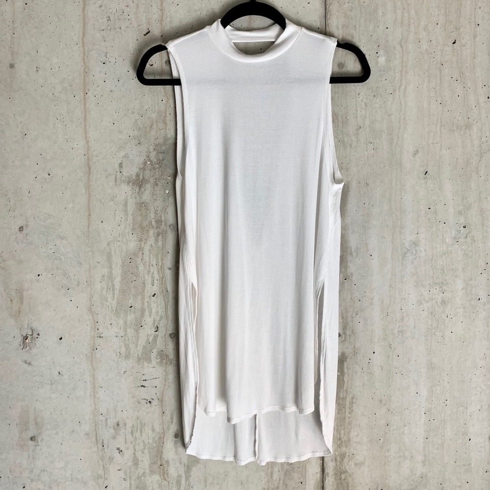 Long Open Back White Top